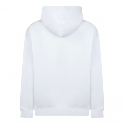White Logo Embroidery Hoodie 2