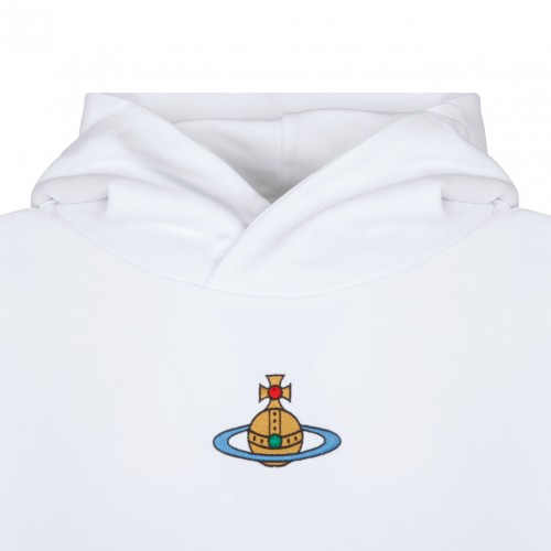 White Logo Embroidery Hoodie