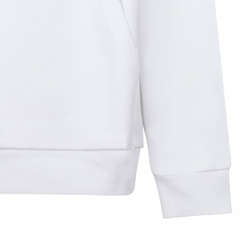 White Logo Embroidery Hoodie