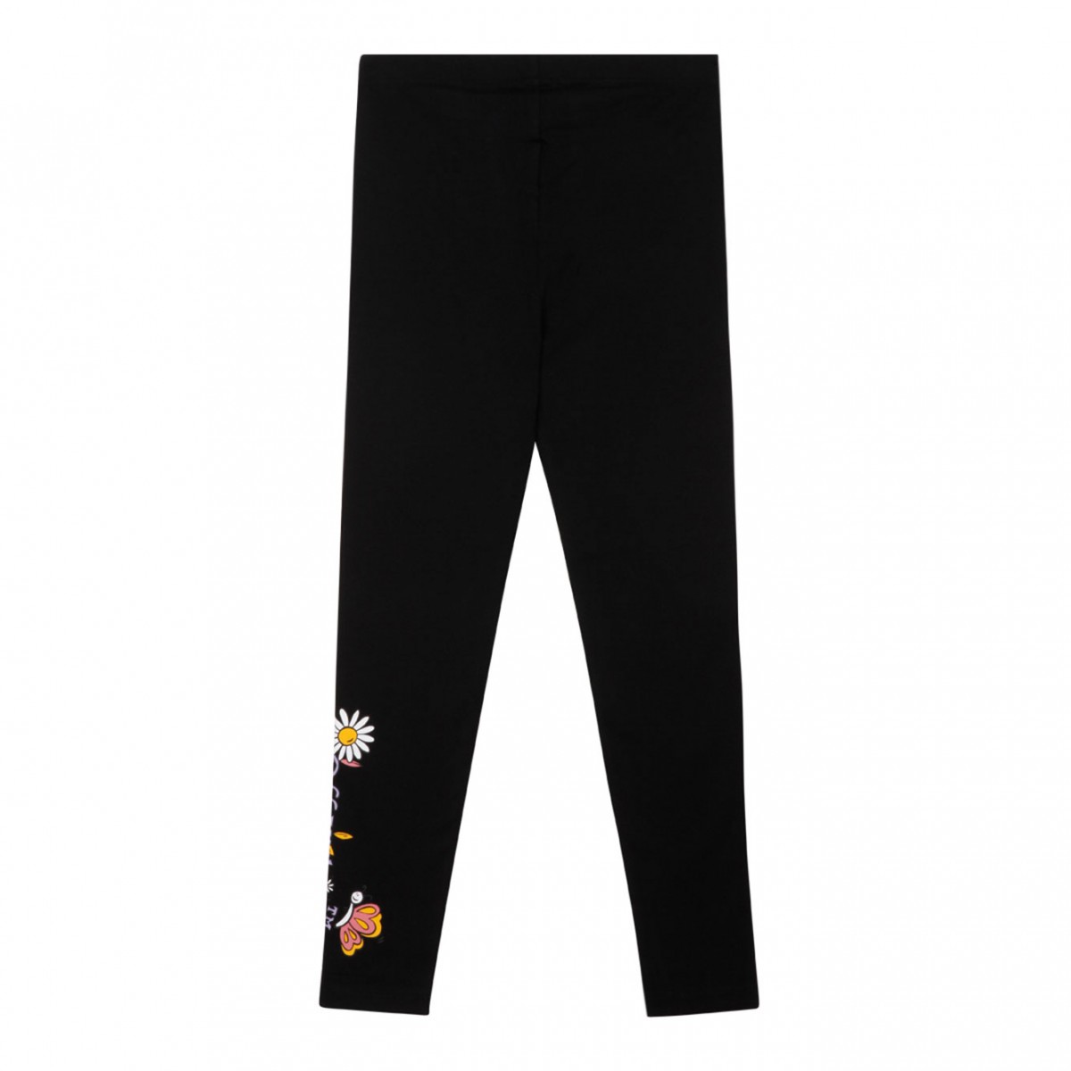 Black Funny Flowers Leggings