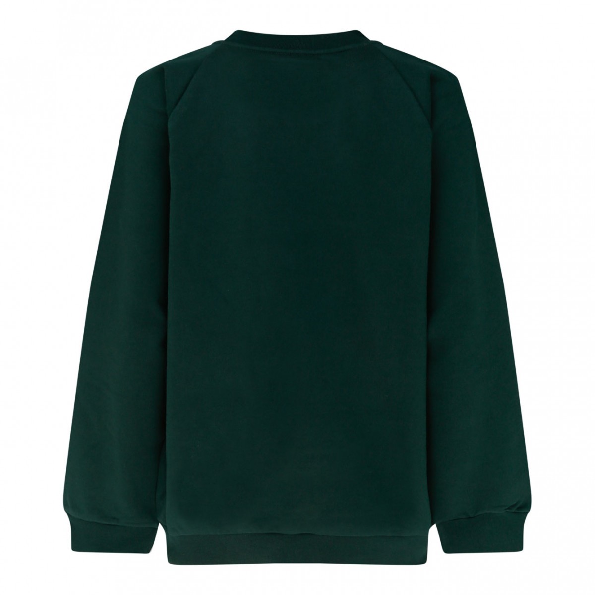 Dark Green Cotton Logo Print Sweatshirt