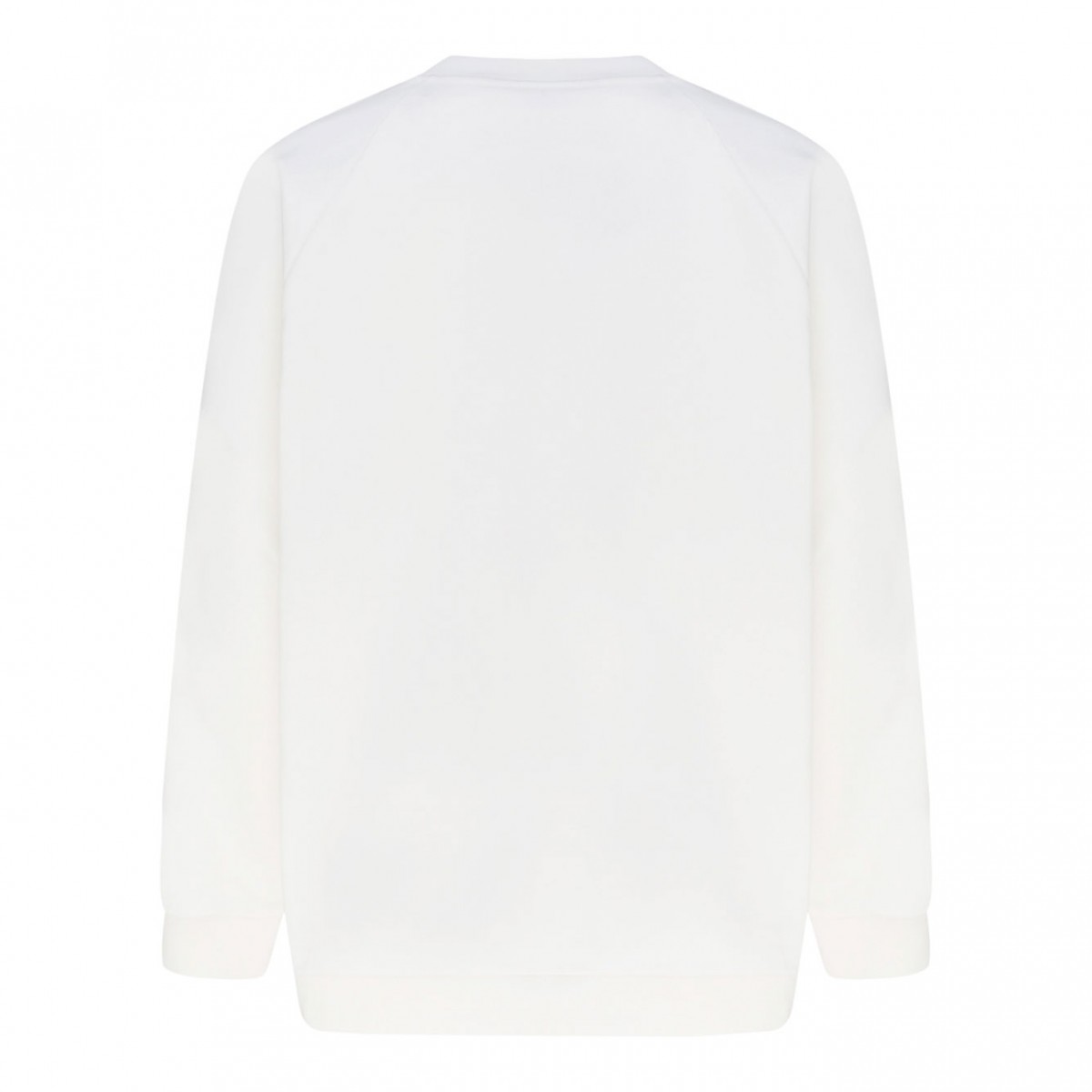 White Cotton Logo Print Sweatshirt