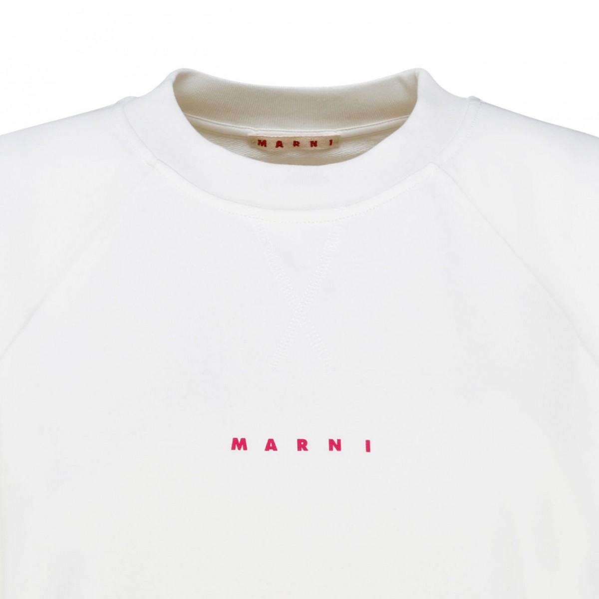 White Cotton Logo Print Sweatshirt