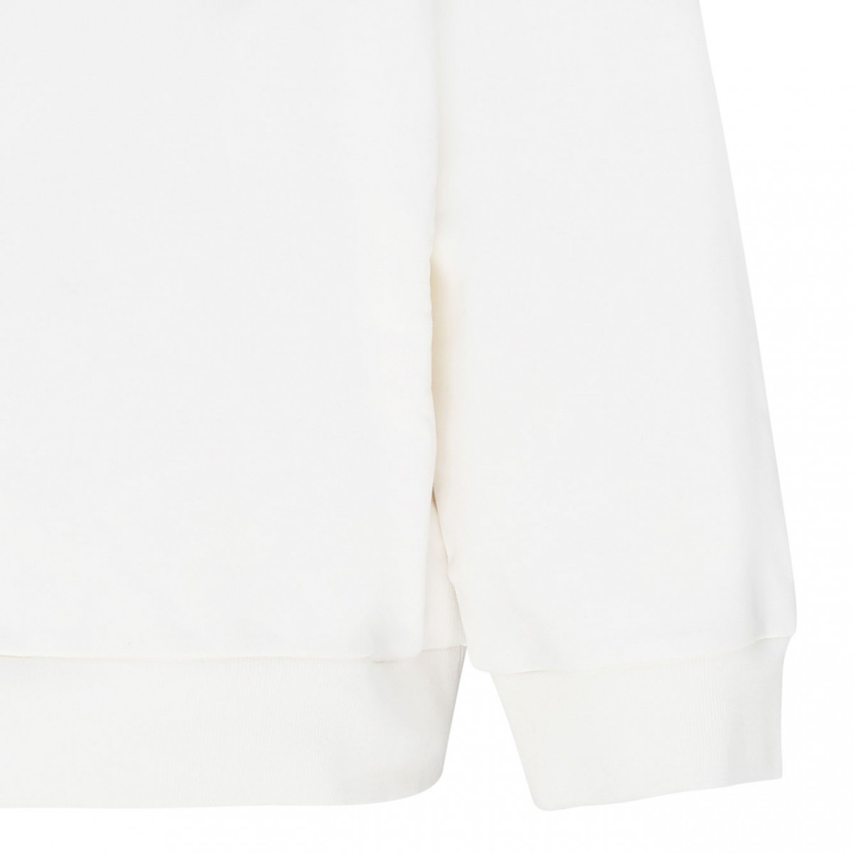 White Cotton Logo Print Sweatshirt