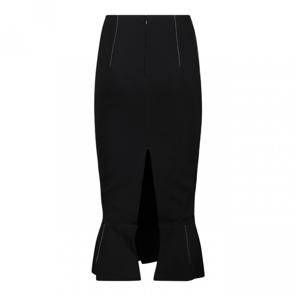 Black Peplum Hem Skirt