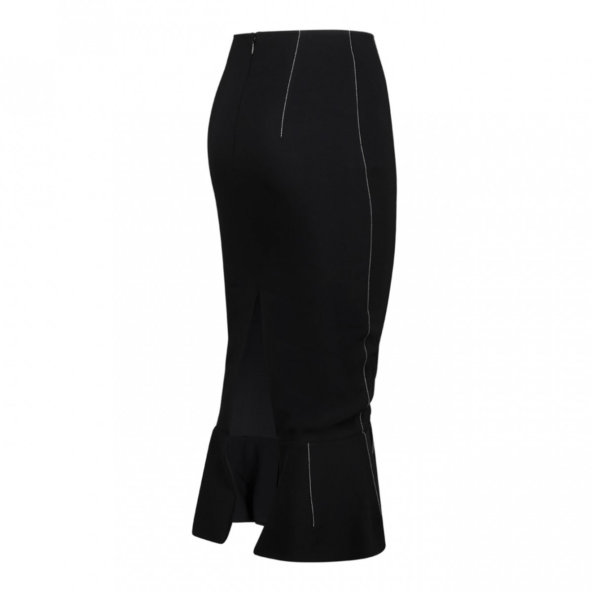 Black Peplum Hem Skirt