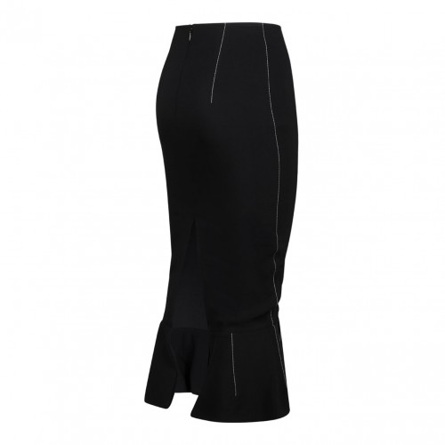 Black Peplum Hem Skirt