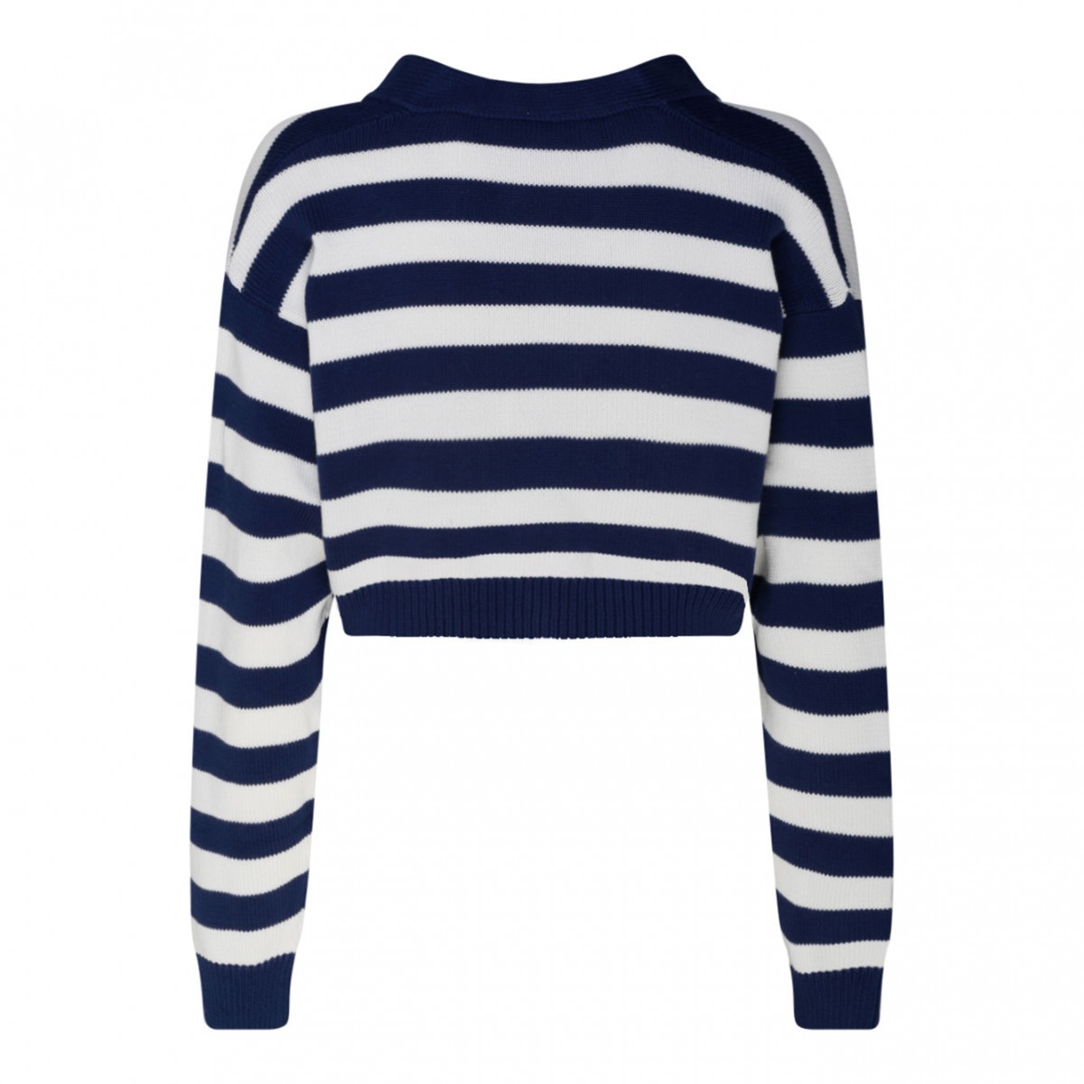 Kenzo Midnight Blue Cotton Nautical Stripes Cropped Cardigan