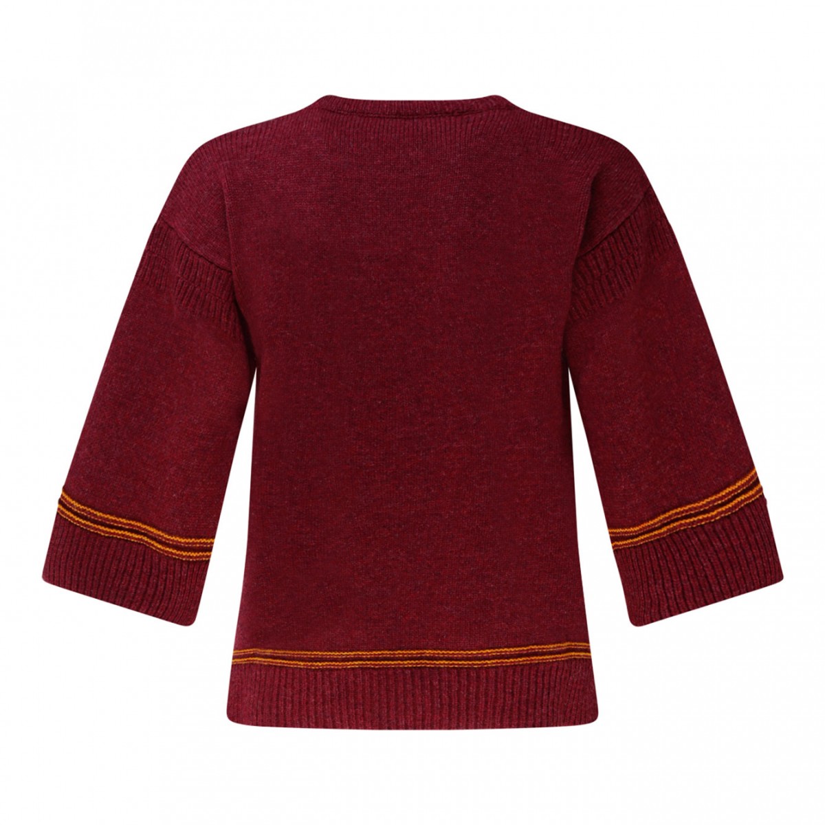 Red Virgin Wool Intarsia Logo Sweater