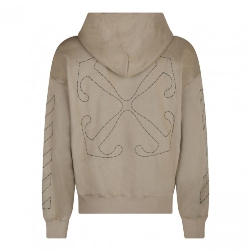 Beige and Black Cotton Stitch Skate Hoodie