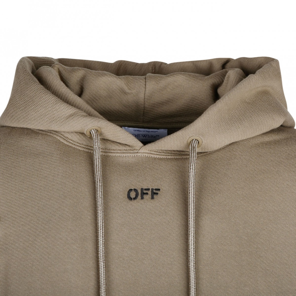 Beige and Black Cotton Stitch Skate Hoodie