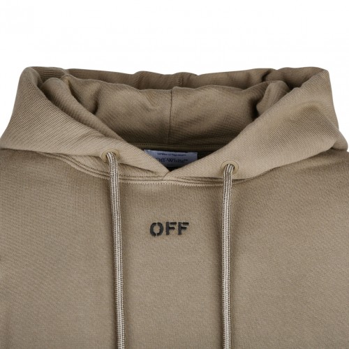 Beige and Black Cotton Stitch Skate Hoodie