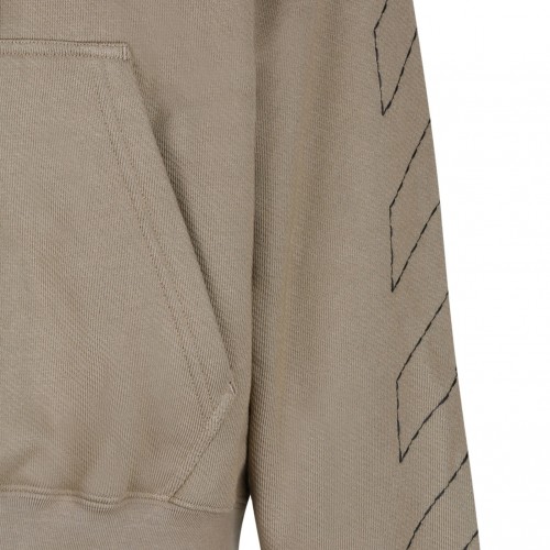 Beige and Black Cotton Stitch Skate Hoodie