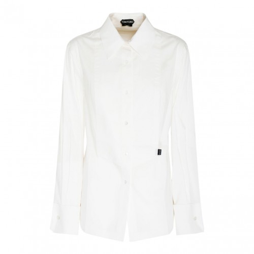 White Cotton Blend Shirt