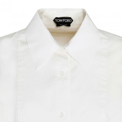 White Cotton Blend Shirt