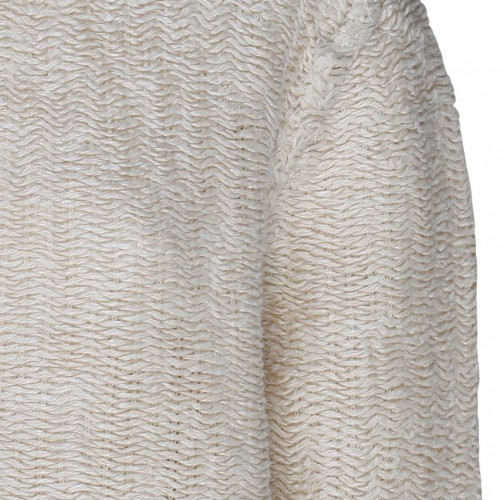 Beige Raw Weave Knit Sweatshirt