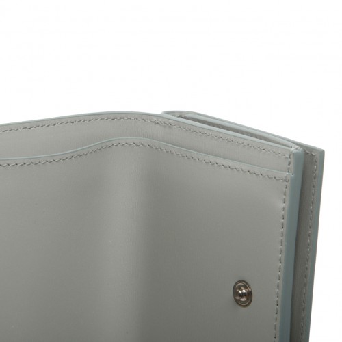 Jil Sander Sea Foam Calf Leather Logo Lettering Purse. 