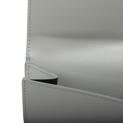Jil Sander Sea Foam Calf Leather Logo Lettering Purse. 