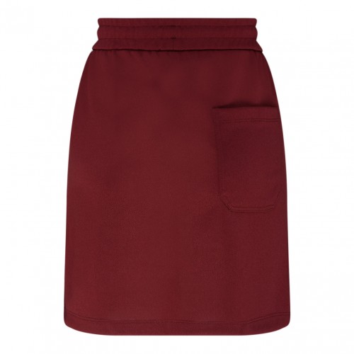Wine Red and White Cotton Rock Star Side Stripe Skirt 2