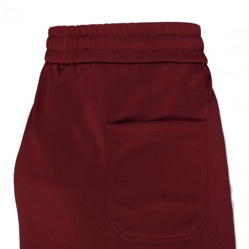 Wine Red and White Cotton Rock Star Side Stripe Skirt