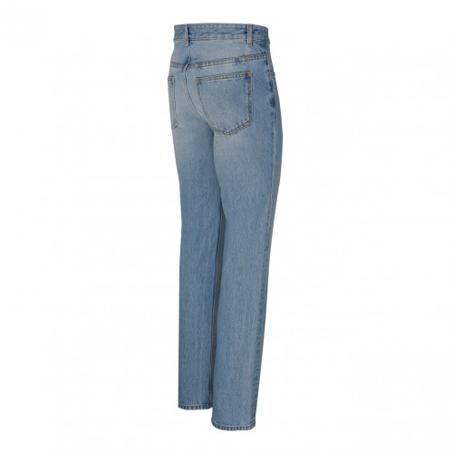 Blue Cotton Five Pockets Jeans