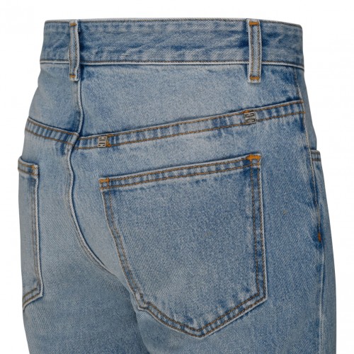 Blue Cotton Five Pockets Jeans