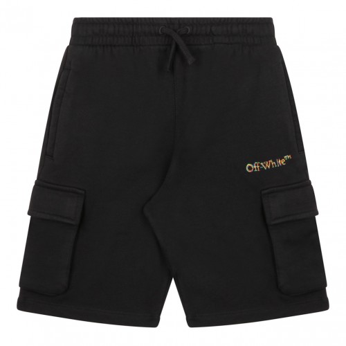 Black and Multicolour Track Shorts