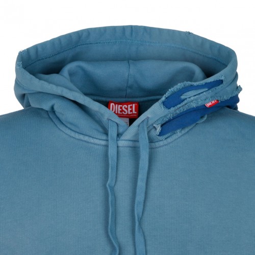Light Blue Destroyed Effect Hoodie
