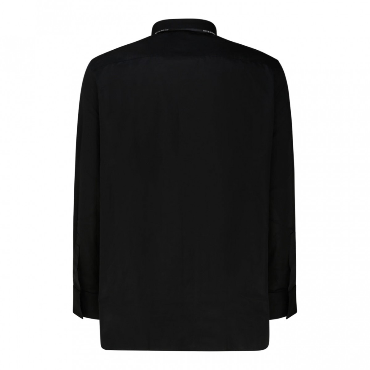 Black Cotton Collar Detail Shirt
