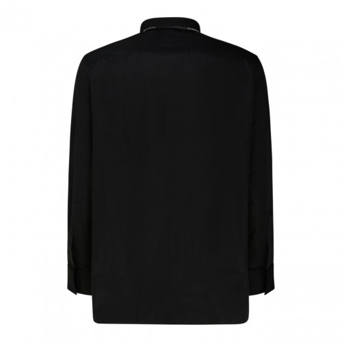 Black Cotton Collar Detail Shirt