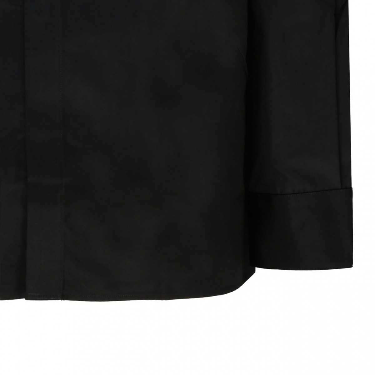 Black Cotton Collar Detail Shirt