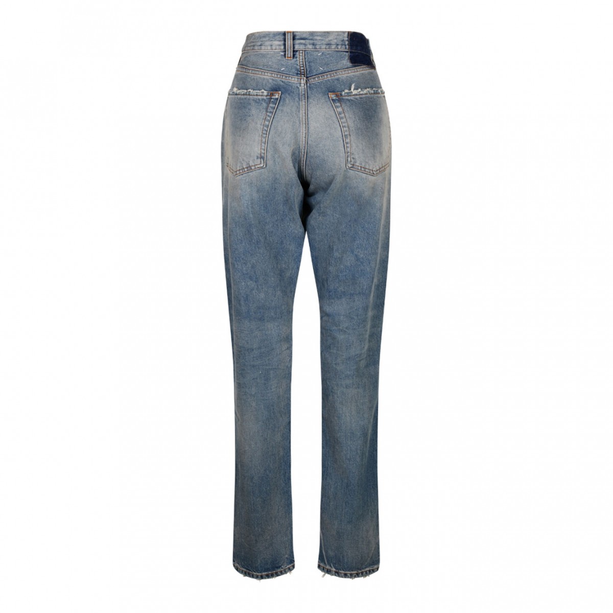 Light Blue Cotton Straight Leg Jeans