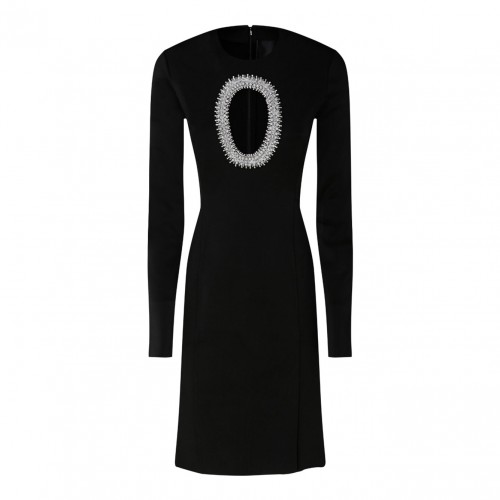 Black Pearl and Crystal Knitted Long Dress