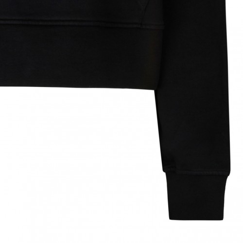 Black Logo Print Hoodie