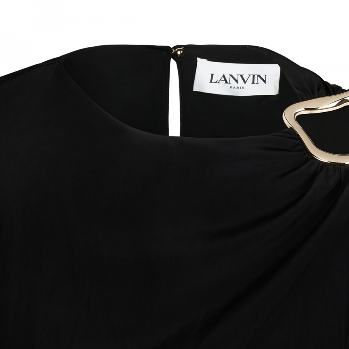 Black Ring Detail Midi Dress