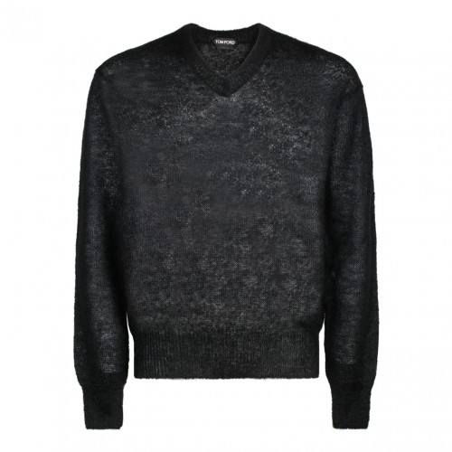 Tom Ford Black Mohair Semi Sheer Jumper
