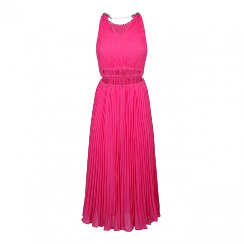 Michael Kors Fuchsia Pliss Midi Dress