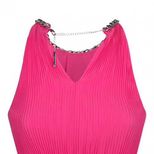 Michael Kors Fuchsia Pliss Midi Dress