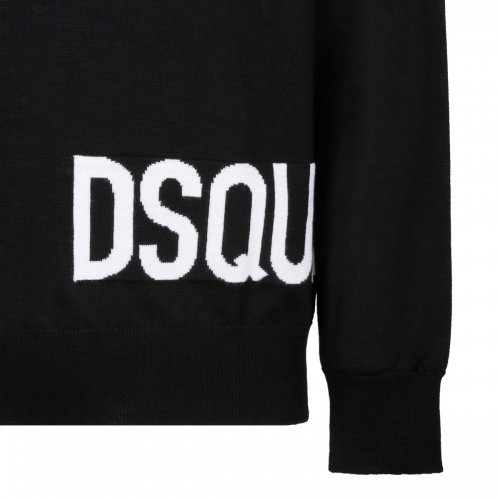 Black Logo Intarsia Sweater