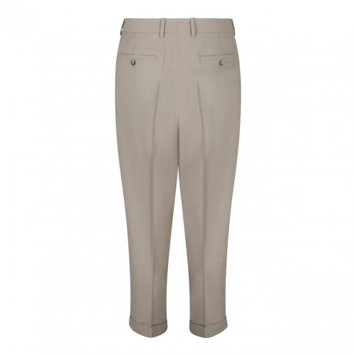 Light Taupe Carrot Fit Trousers 2