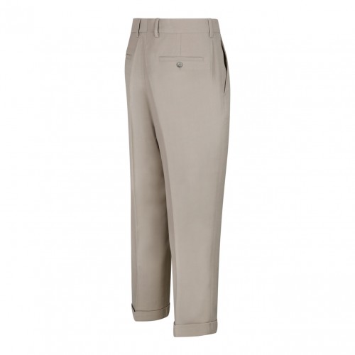 Light Taupe Carrot Fit Trousers