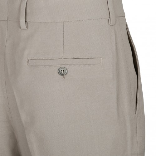 Light Taupe Carrot Fit Trousers