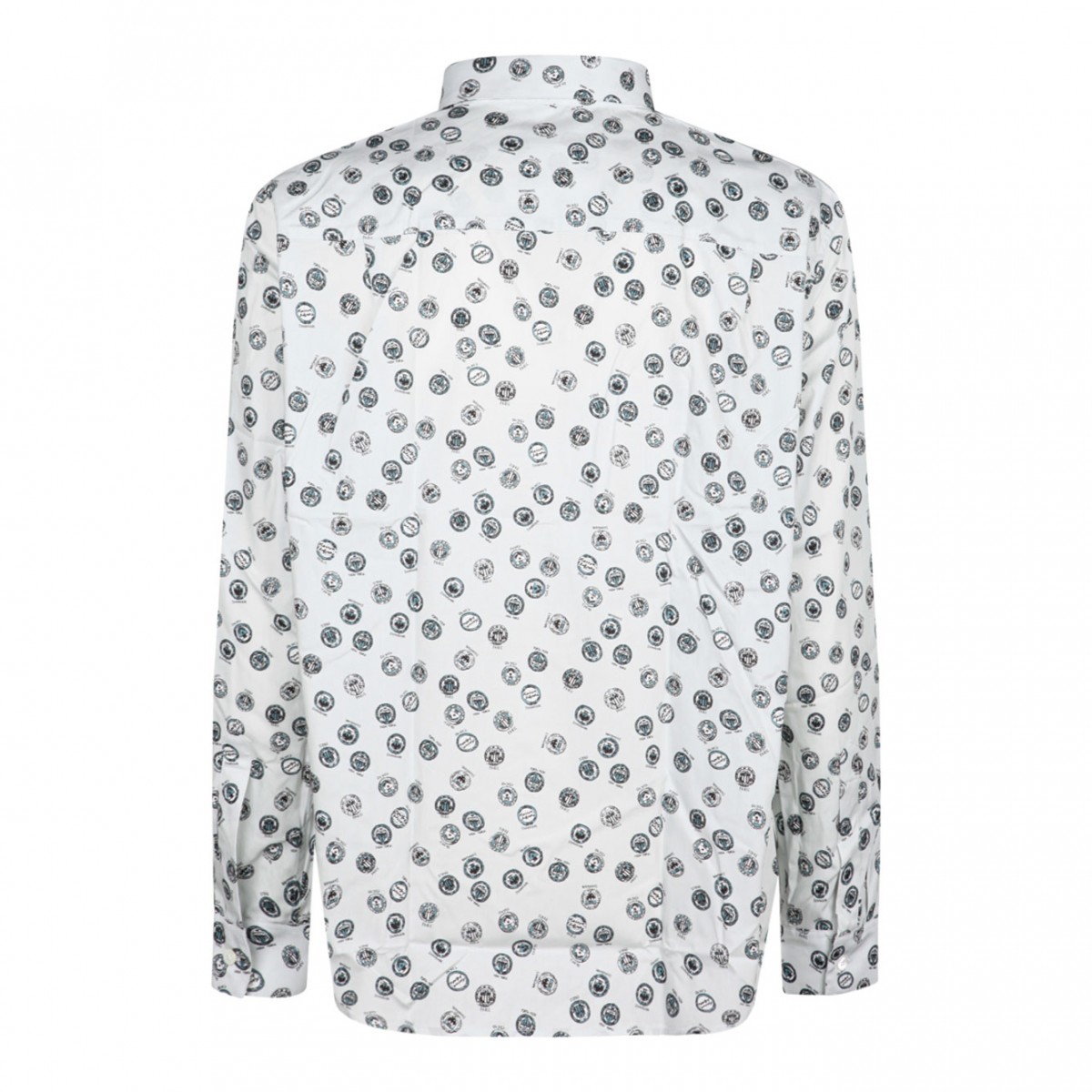 Maison Kitsun Grey and Blue Relaxed Shirt