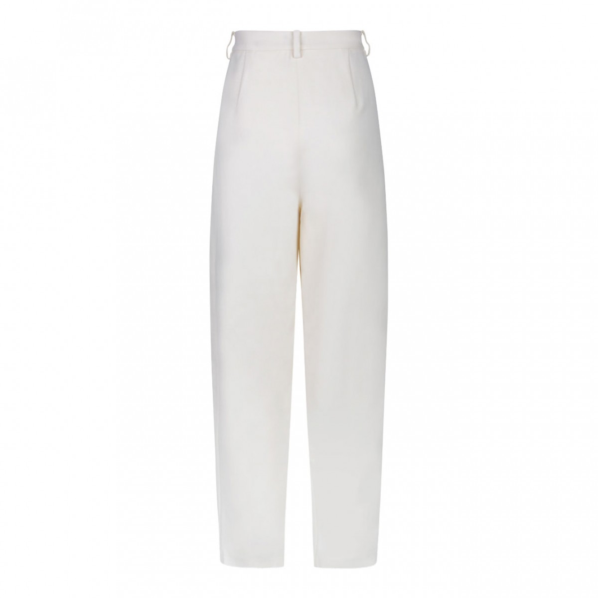 Tapered Wool Cream Trousers