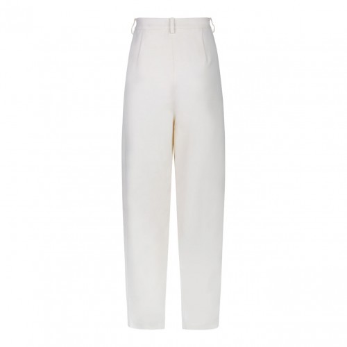 Tapered Wool Cream Trousers