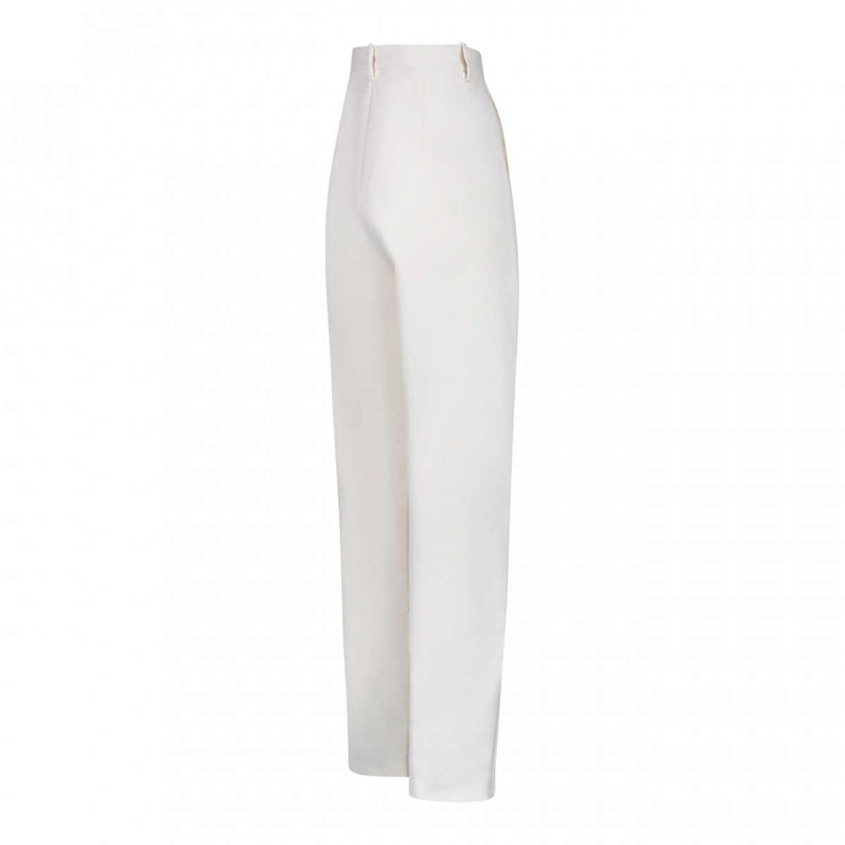 Tapered Wool Cream Trousers