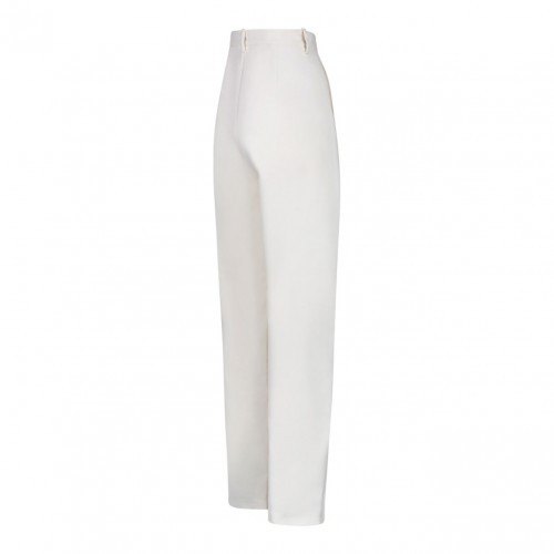 Tapered Wool Cream Trousers