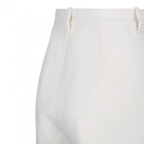 Tapered Wool Cream Trousers