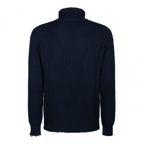 Navy Blue High Neck Sweater 2