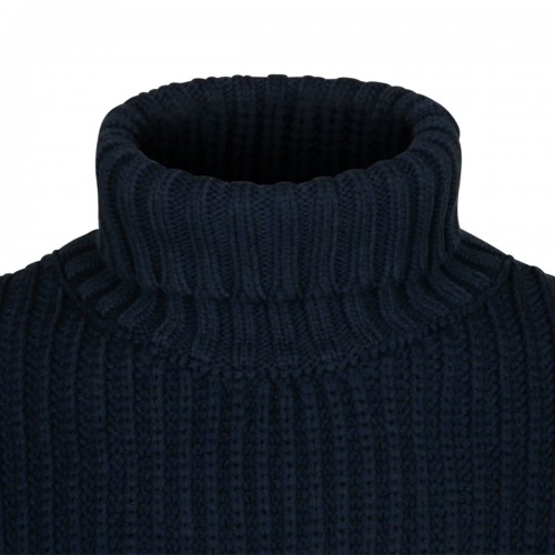 Navy Blue High Neck Sweater